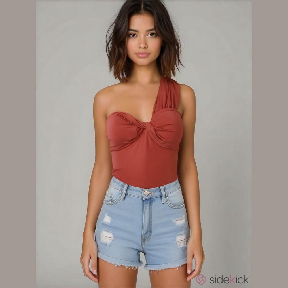 Express Coral Body Contour Smooth Sculpt One-Shoulder Bodysuit SKU0266